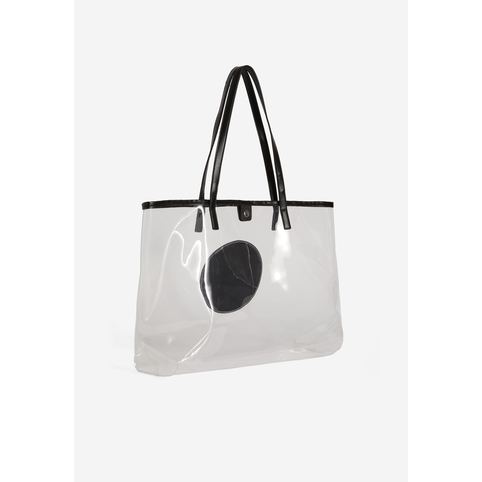 Borsa shopper in pvc trasparente con logo tondo