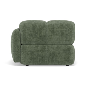 Grace - module d'assise droit en velours texturé - Vert sauge