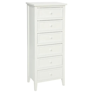 Chiffonnier "Charme" blanc 6 tiroirs