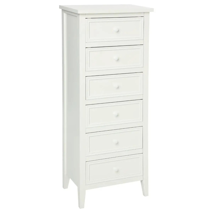 Chiffonnier "Charme" blanc 6 tiroirs