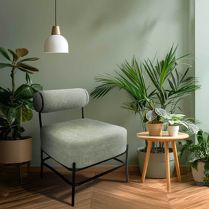 Nara - Poltrona di design in metallo e velluto a coste