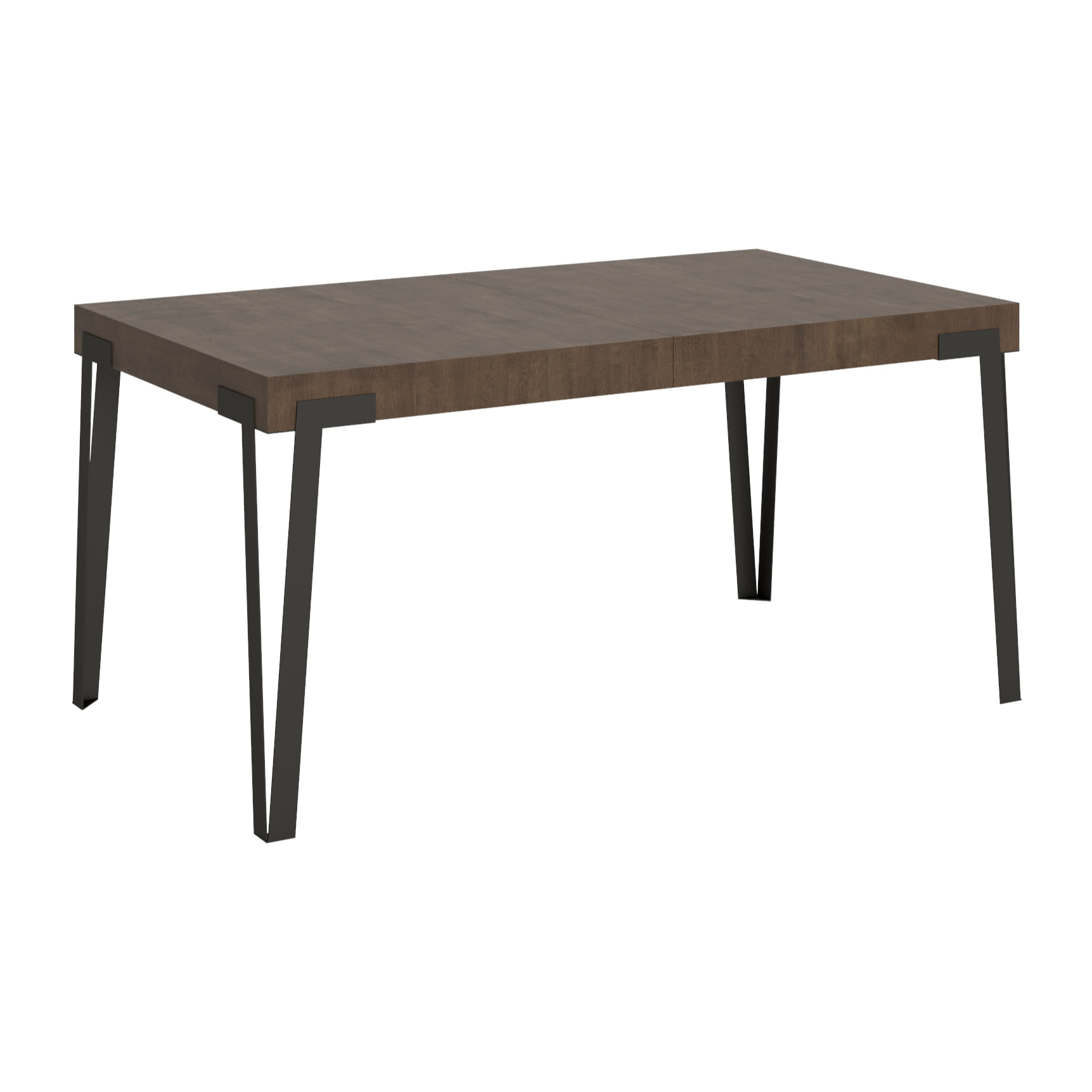 Table extensible 90x160/264 cm Rio Noyer cadre Anthracite