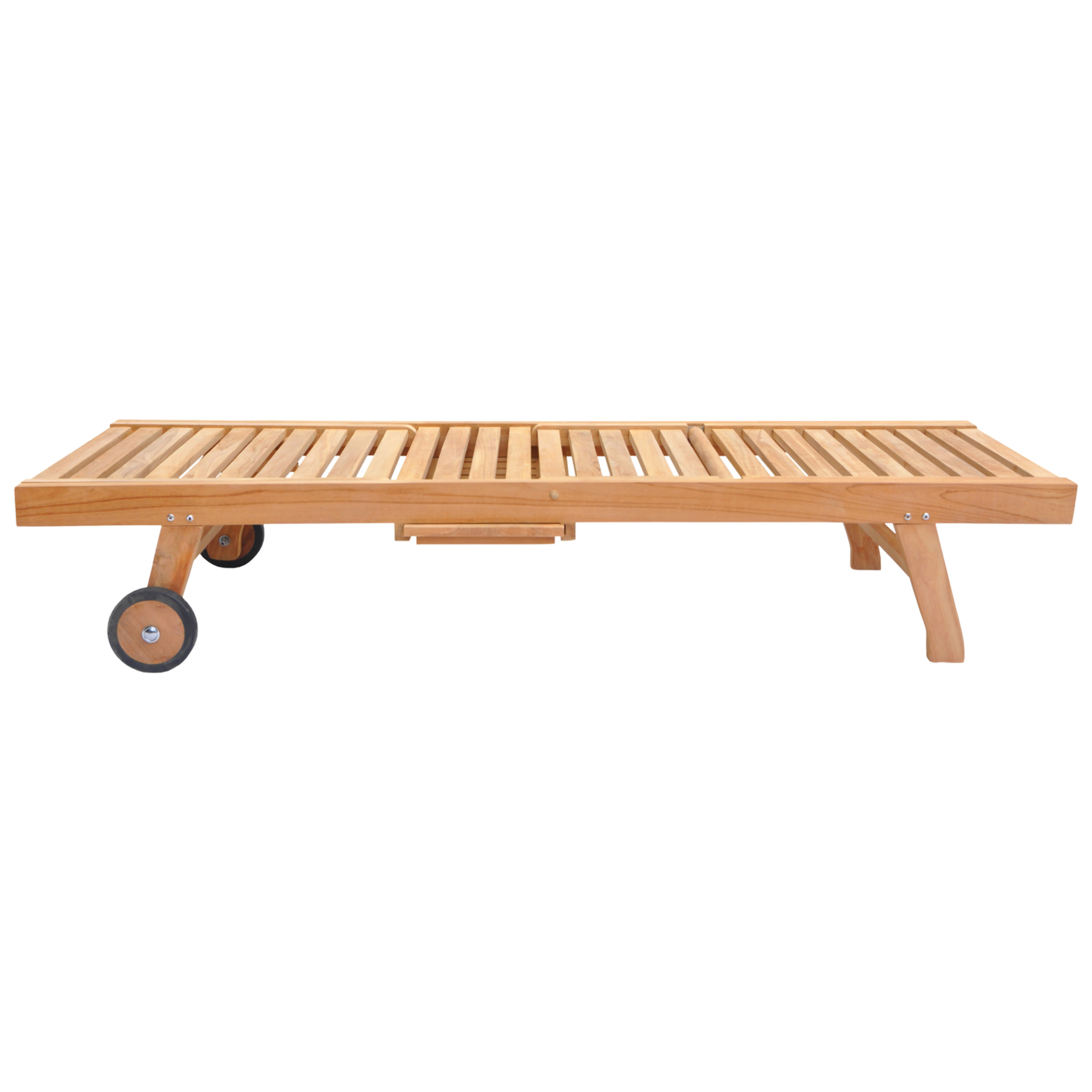 Ensemble bain de soleil pliant en teck avec table d'appoint LOMBOK
