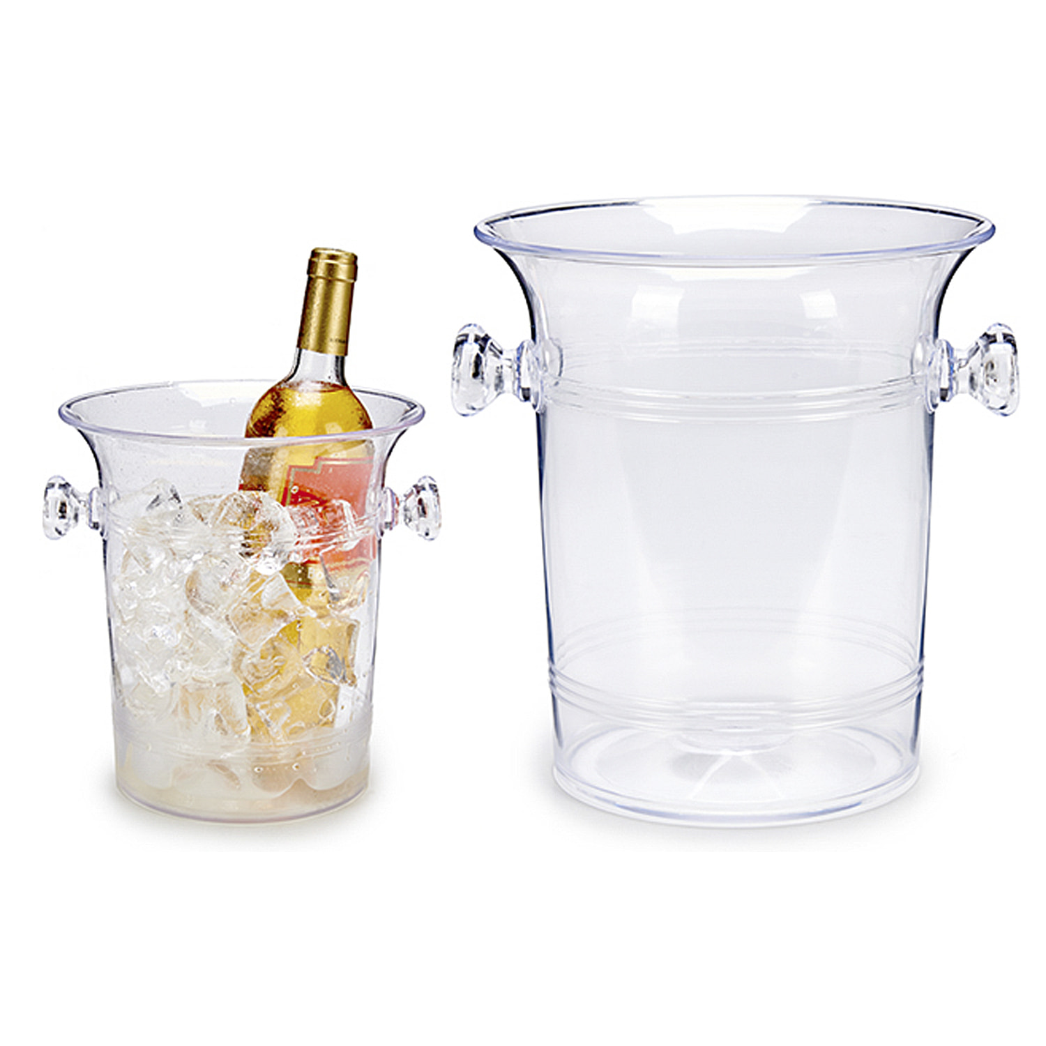 Secchiello di plastica trasparente con manici