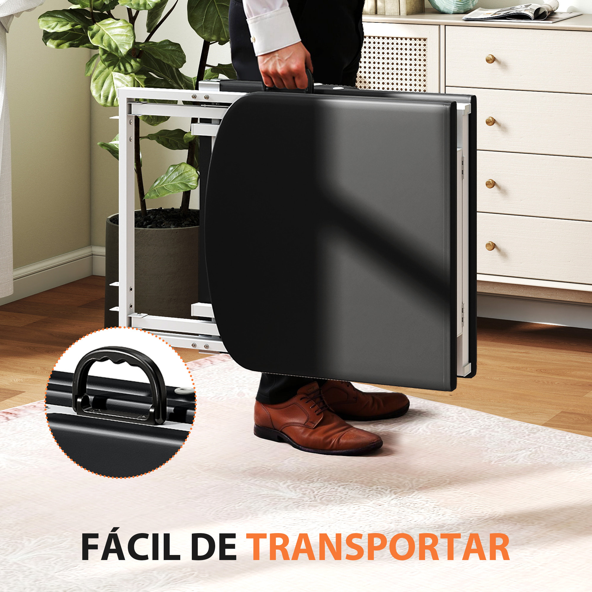 Camilla Masaje Plegable Portátil Camilla Estética Profesional de 3 Zonas con Respaldo Soporte para Piernas Ajustables Reposacabezas Extraíble Reposabrazos Acolchados para Spa 182x82 cm Naranja