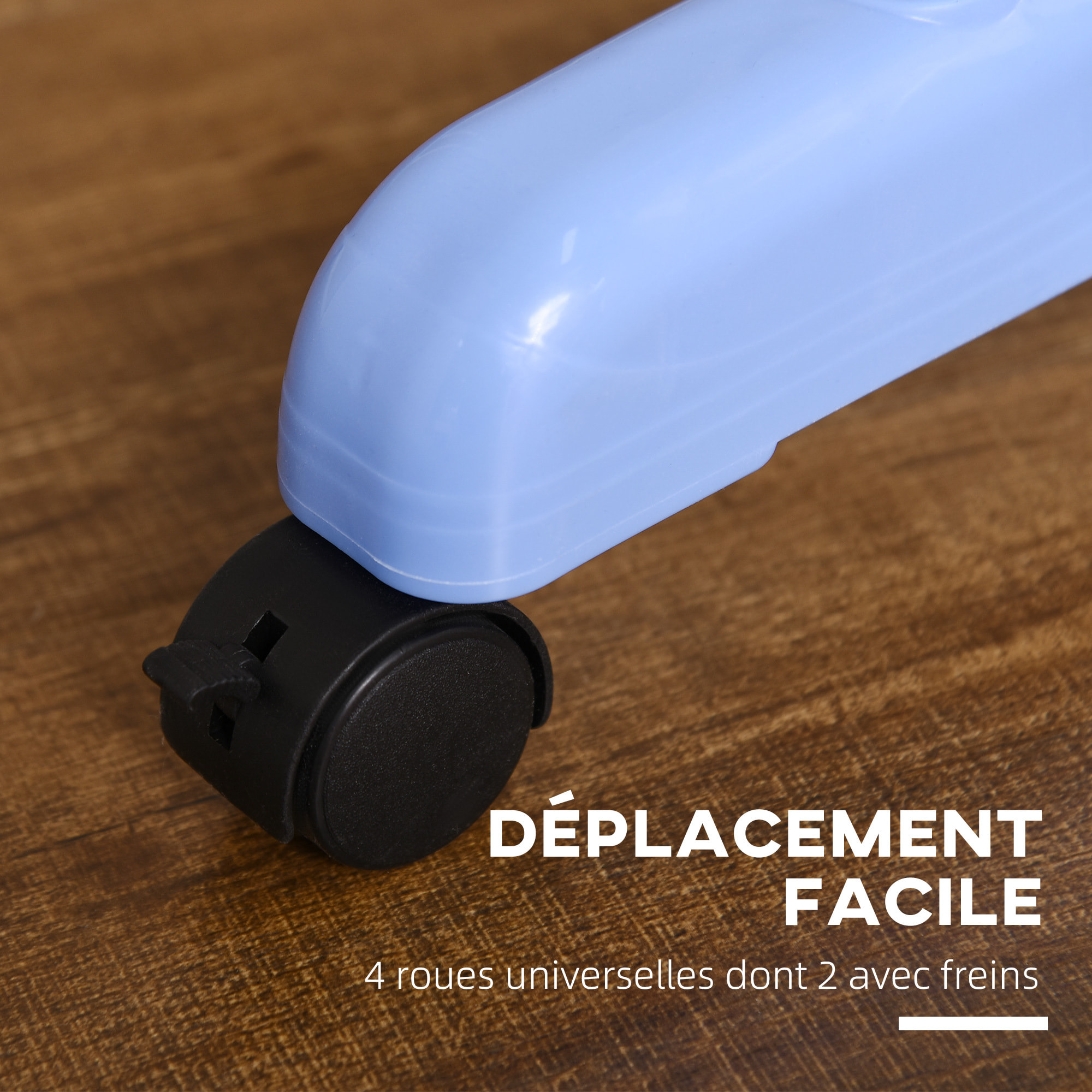 Sechoir à linge étendoir pliable 3 niveaux 2 ailes latérales à cintres acier blanc PP bleu