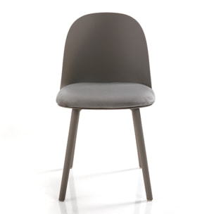 Tomasucci Lot de 4 Chaises JADE GRIS FONCÉ