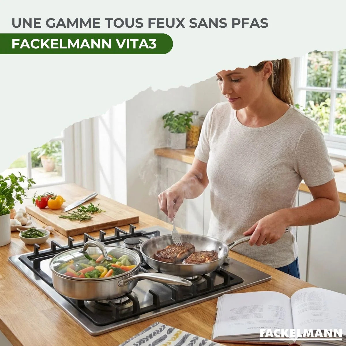 Poêle et sauteuse 24 cm Fackelmann Vita3