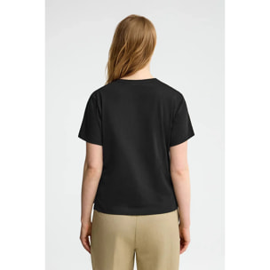 Maglietta nera a maniche corte regular fit con ricamo Polo Club