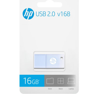 Clé USB HP 16go v168 usb 2.0 bleu