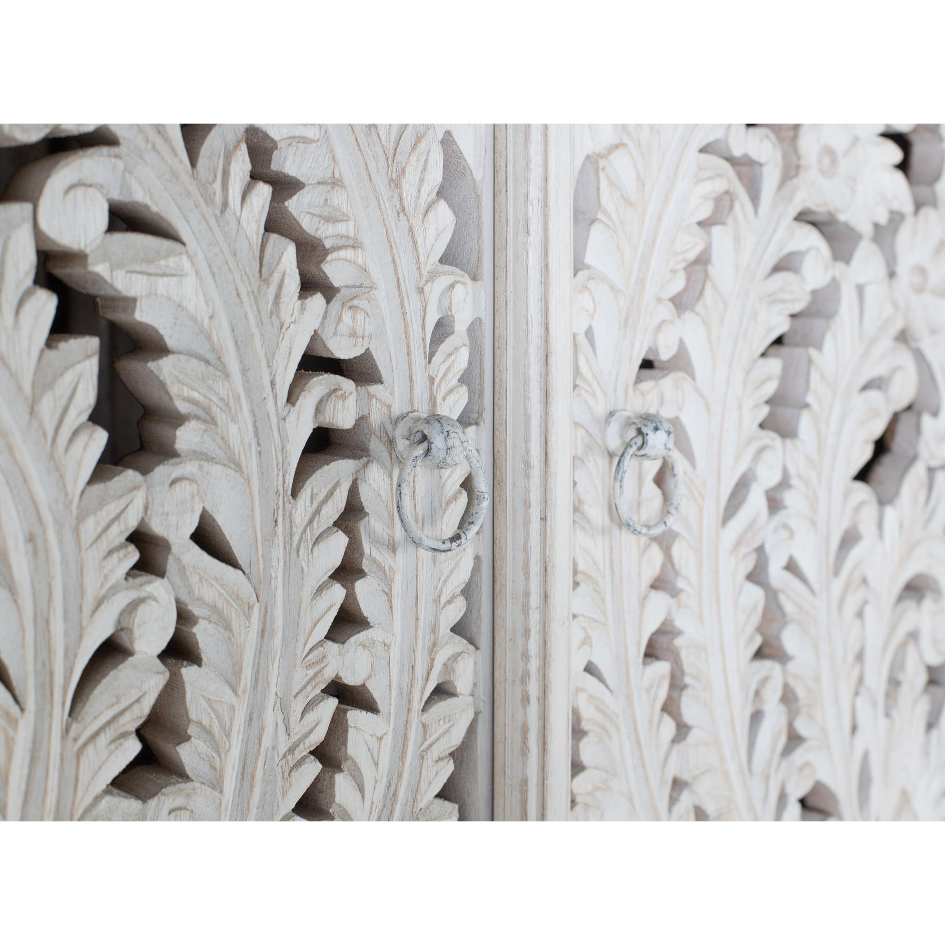 Armario de Madera de Mango 90 Cm Estilo Clásico Artesanal