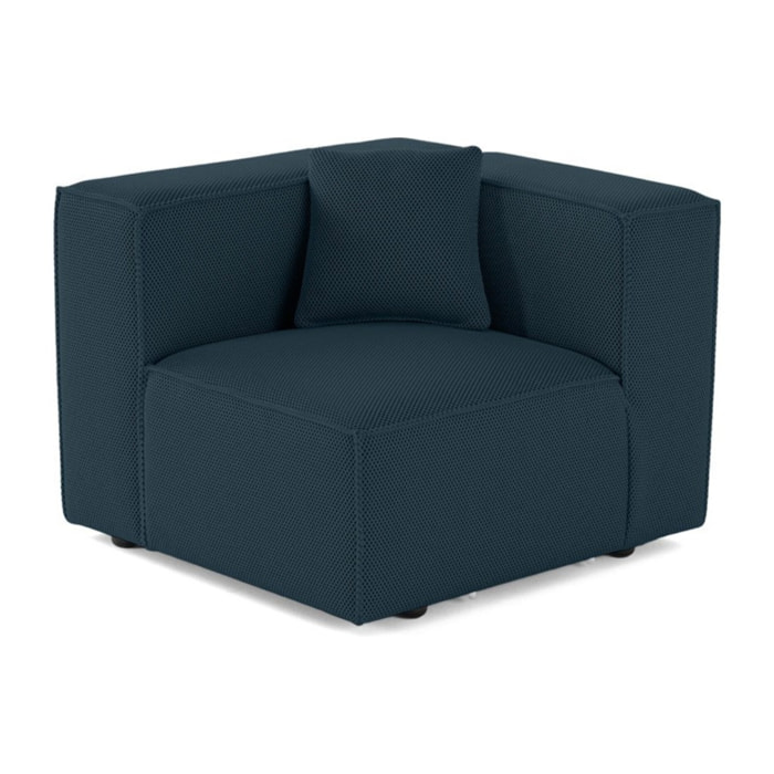 Arty - module d'assise gauche - en tissu mailles 3D - Bleu canard