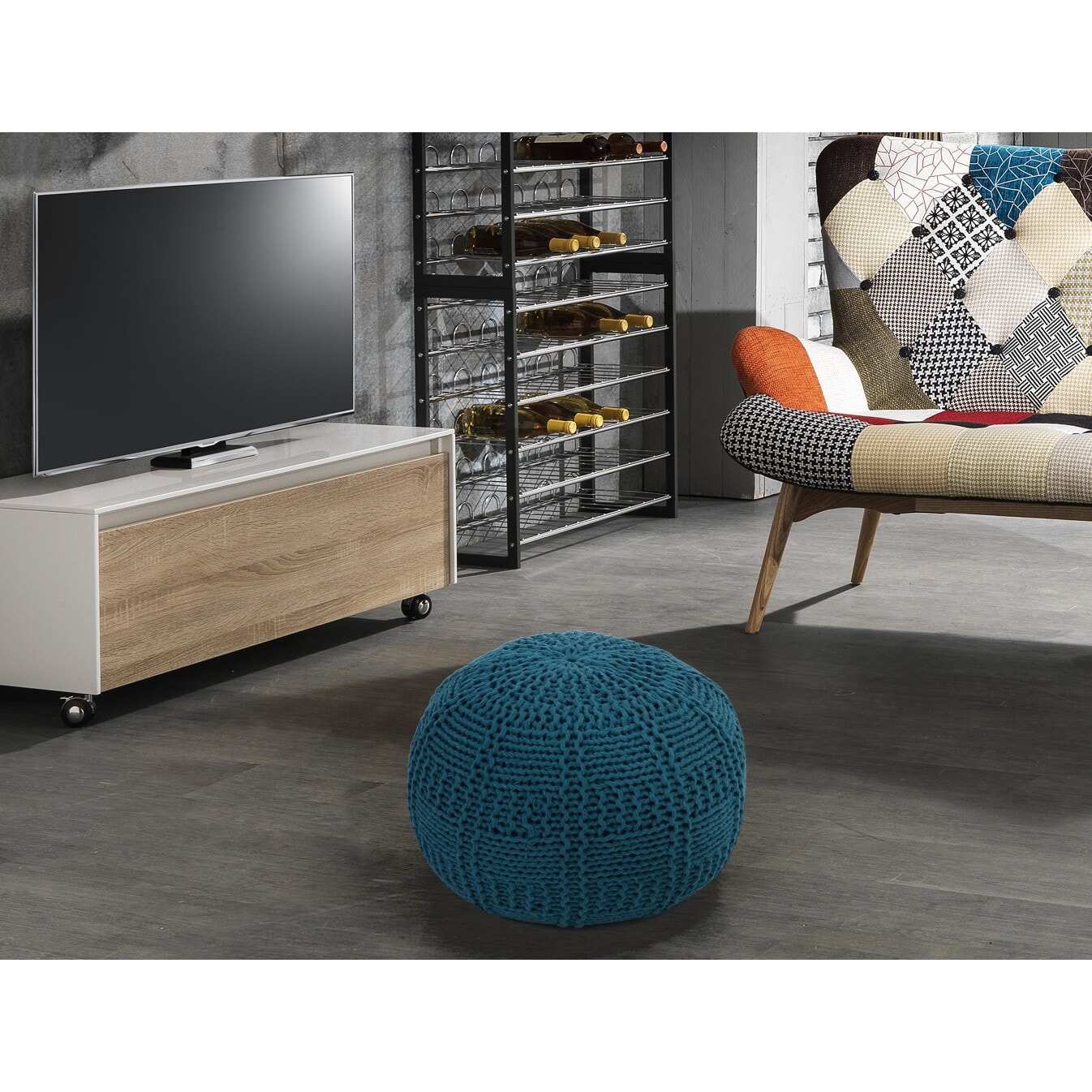 ORESTELUCHETTA pouf BETH LIGHT BLUE