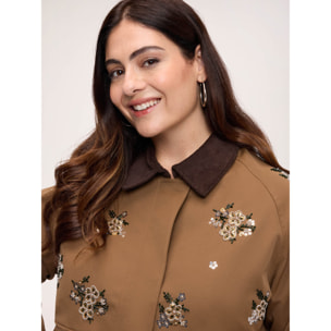 Fiorella Rubino - Chaqueta con bordados florales - Marrón