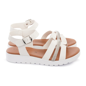 SANDALO ZEPPA H BRILLANTINI BIANCO