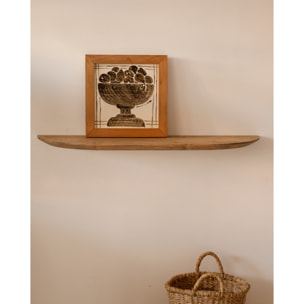 Console d'entrée en bois massif arrondi dans les tons de chêne foncé de 100cm Hauteur: 3.2 Longueur: 100 Largeur: 30