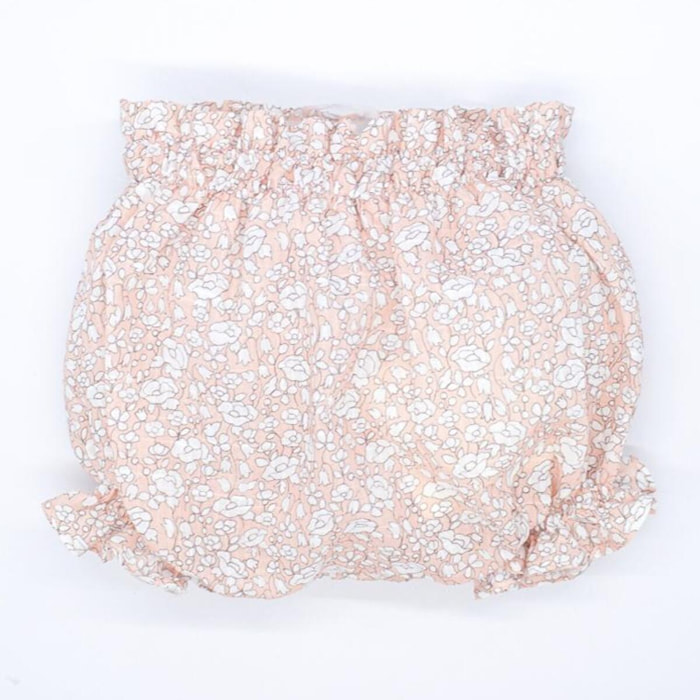 Ranita de flores rosas, goma en cintura y en las piernas.