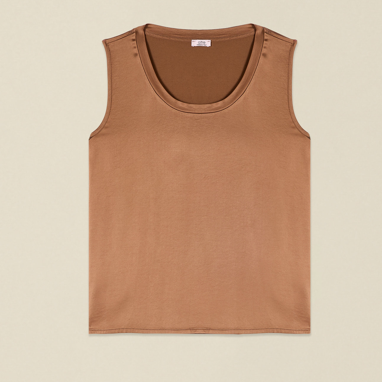 Oltre - Top in raso misto viscosa - Marrone