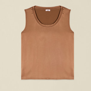 Oltre - Top in raso misto viscosa - Marrone