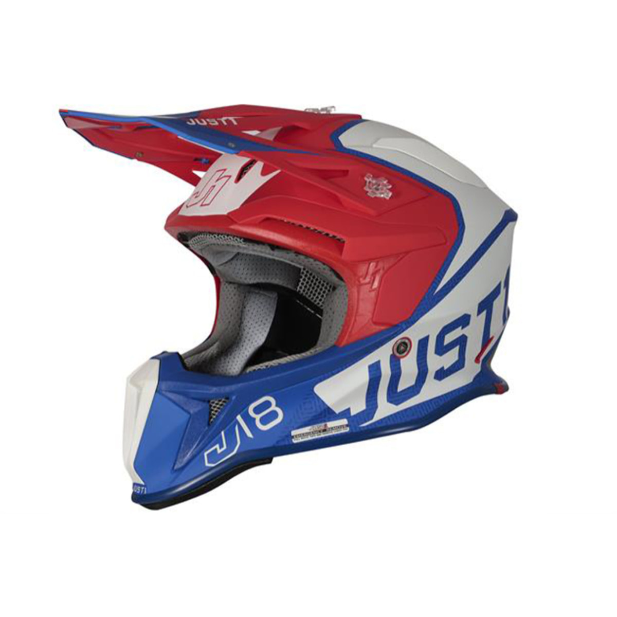 CASCO OFFROAD J18 VERTIGO BLUE WHITE RED JUST1