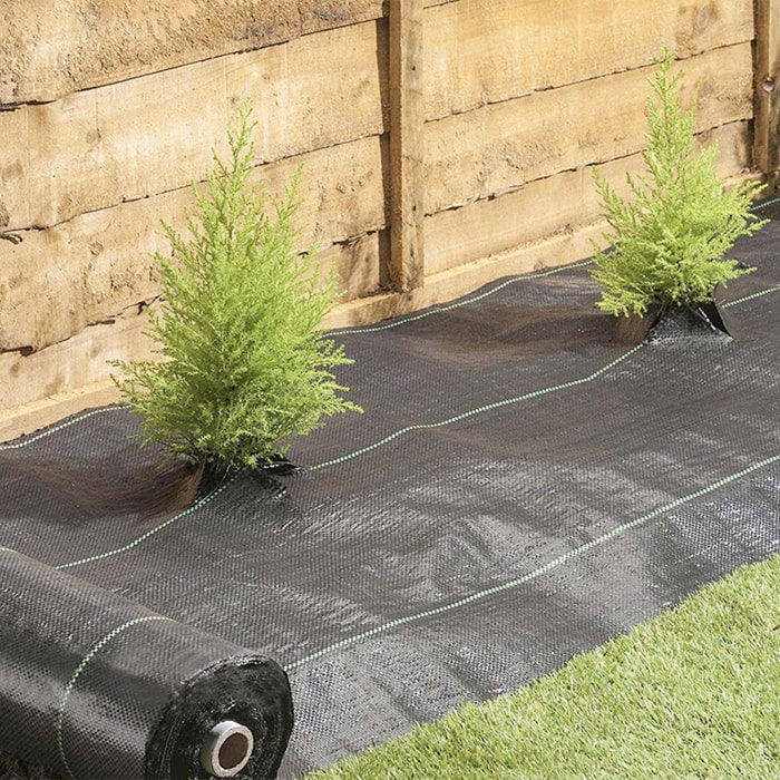 Telo per pacciamatura in polipropilene 100g/mq con rivestimento anti-UV. Telo anti erbacce per protezione orto piante e fiori. M100x3,30