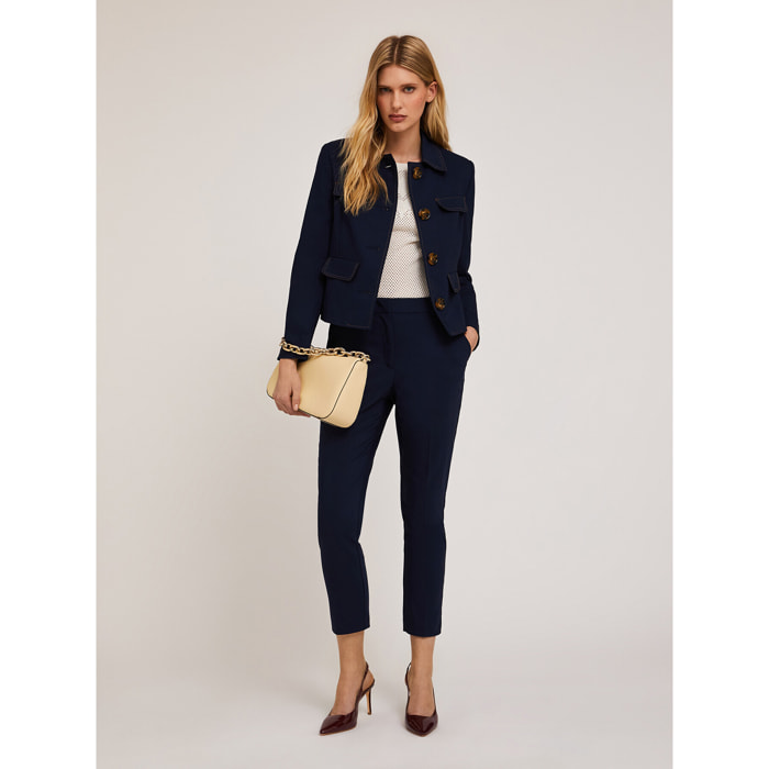 Motivi - Giacca in cotone con maxi bottoni - Blu