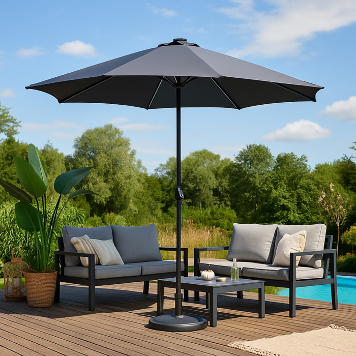 Parasol droit rond led Ø 3 m gris ITALORA