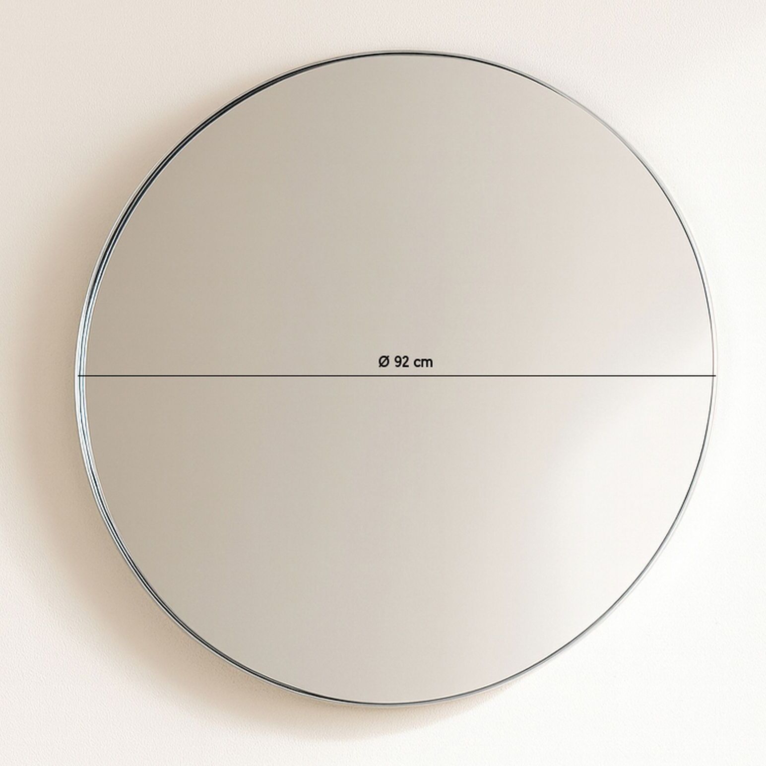 Miroir rond loft avec contour en étain noir 92cm LOFT