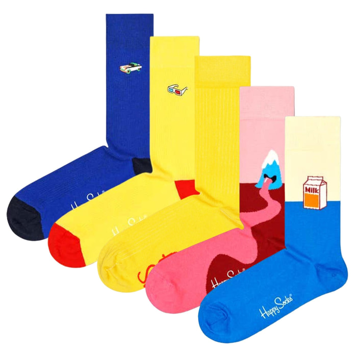 Calcetines 5 pack solidrib, milk, mountain y ribbed talla