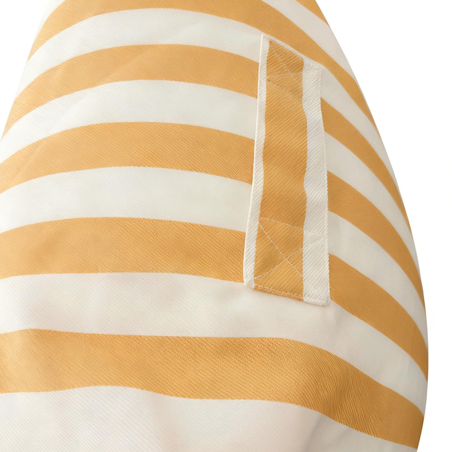 BOLOGNE Pouf d’extérieur rayé jaune déperlant et - 100x65x65 cm