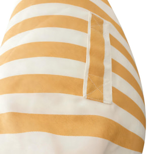 BOLOGNE Pouf d’extérieur rayé jaune déperlant et - 100x65x65 cm