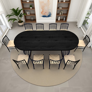 Table à manger ronde extensible Tomasucci FEAR, en MDF finition bois noir, 110 × 110 × 76,5 cm