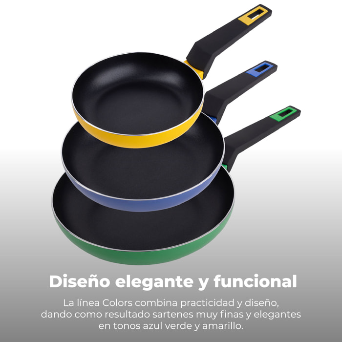 Set 12 piezas, batería de cocina en acero inox(cazoø16 + cacerolas ø18ø20ø24 + lechera ø14x12,5) + set de 3 sartenes (ø18ø22ø26) en aluminio prensado