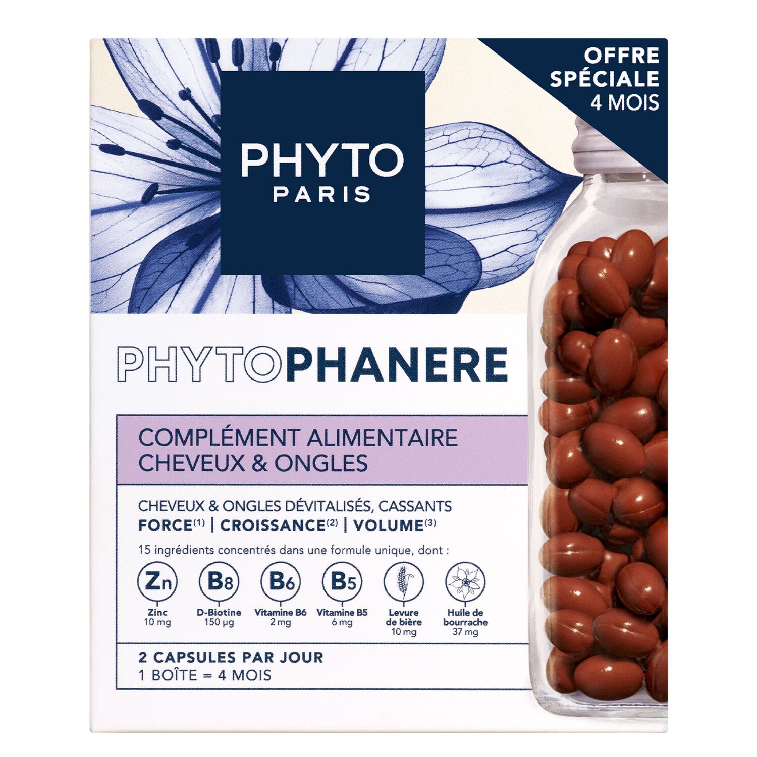 Phytophanere - Complément alimentaire capsules cheveux & ongles – 240 capsules