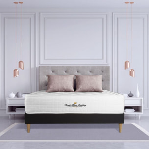 Ensemble matelas à mémoire de forme maxi épaisseur Buckingham + Sommier Tapissier multi-lattes cm d'épaisseur - Matelas à Mémoire de forme de 30cm d'épaisseur - 2 places