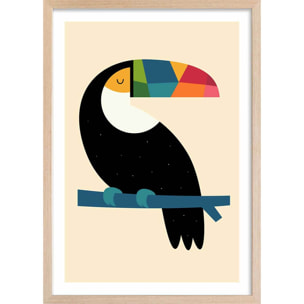 Affiche  toucan Affiche + cadre en bois - Chêne