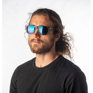 Occhiali da sole OCEAN BEACH WAYFARER - Trasparente nero / Revo verde