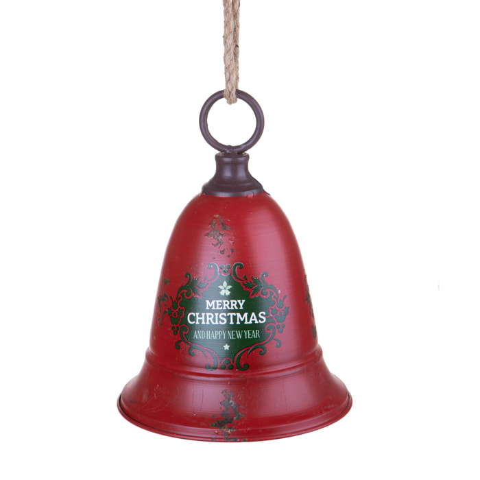 Campana Met. Classica - Pezzi 1 - Colore Rosso - 15x20Hx15cm - Bianchi Dino
