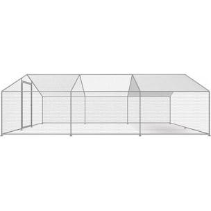 Enclos à poules 18 m² parc grillagé 6 x 3 x 2 M acier galvanisé