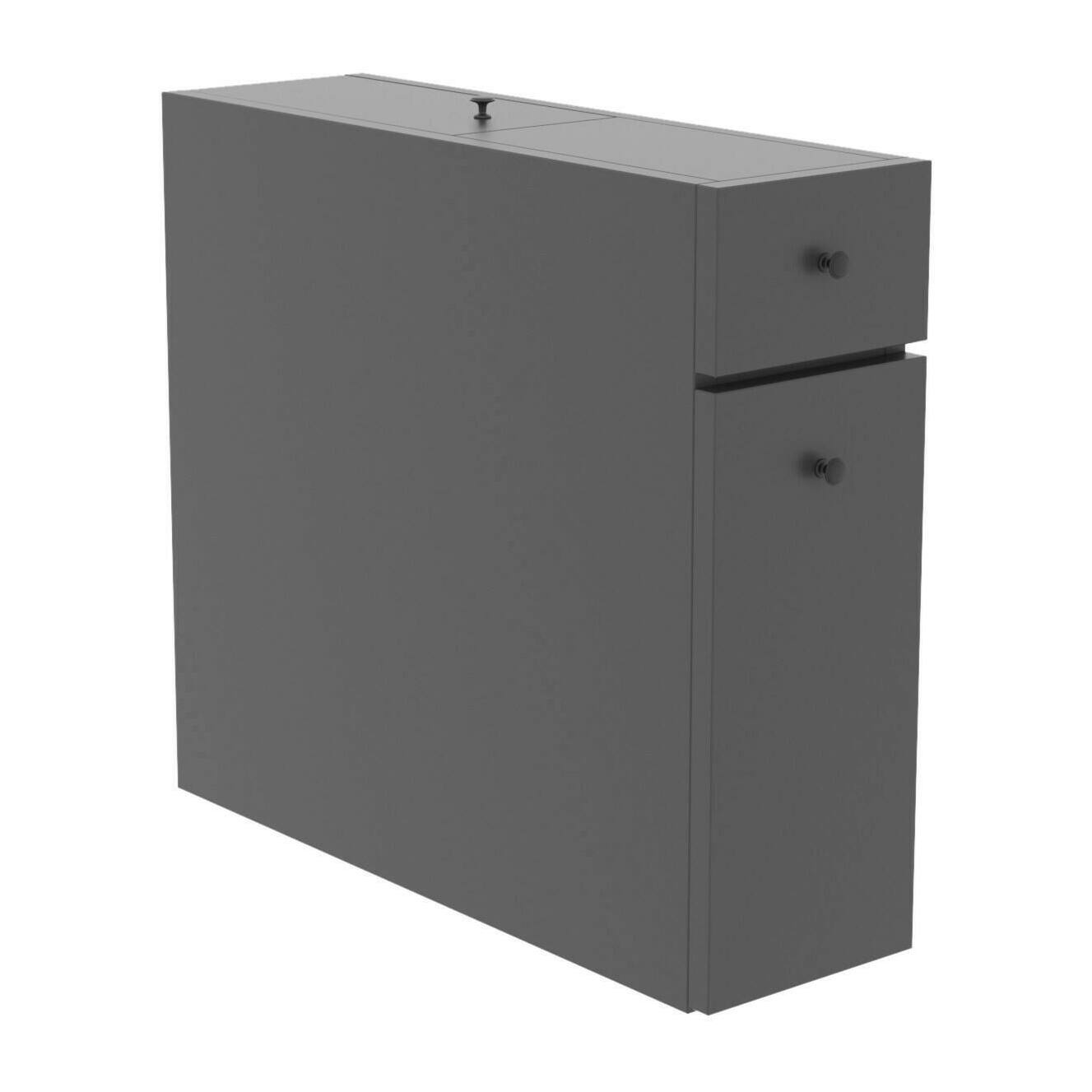 Mobile sottolavabo Isidora, Mobiletto da bagno, Contenitore porta lavabo, Armadio per lavandino, 20x60h55 cm, Antracite