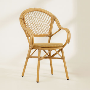 Lot de 2 fauteuils de table extérieur en rotin synthétique CAPRI