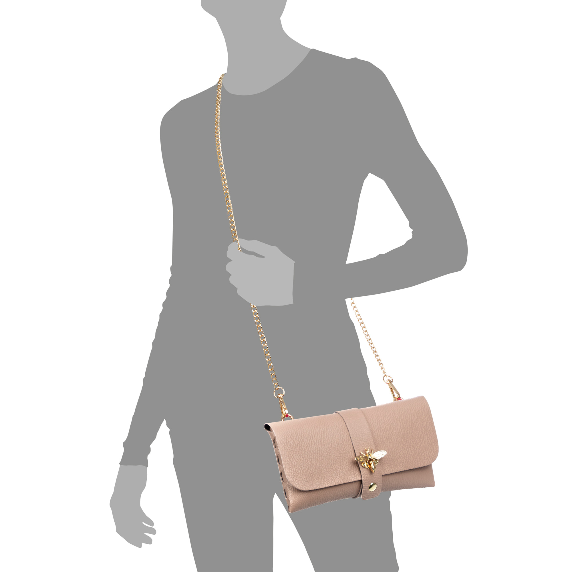 Amaseno borsa a tracolla donna. Pelle autentica Dollaro.