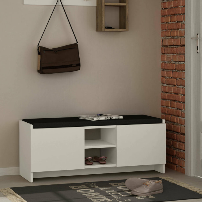 Scarpiera Dbarrec, Mobile portascarpe, Armadio da ingresso multiuso, Mobiletto per calzature, 110x37h43 cm, Bianco