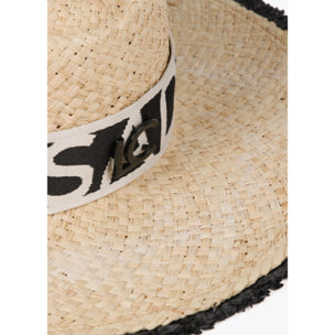 Cappello effetto rafia sfrangiato