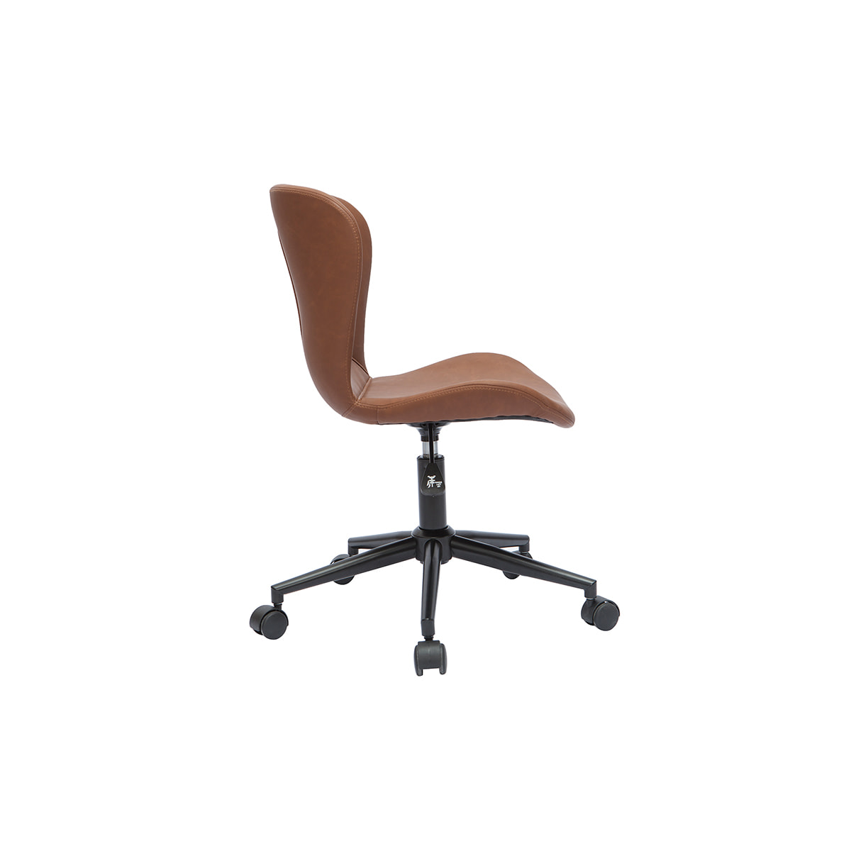 Chaise de bureau à roulettes marron et métal noir JOSH