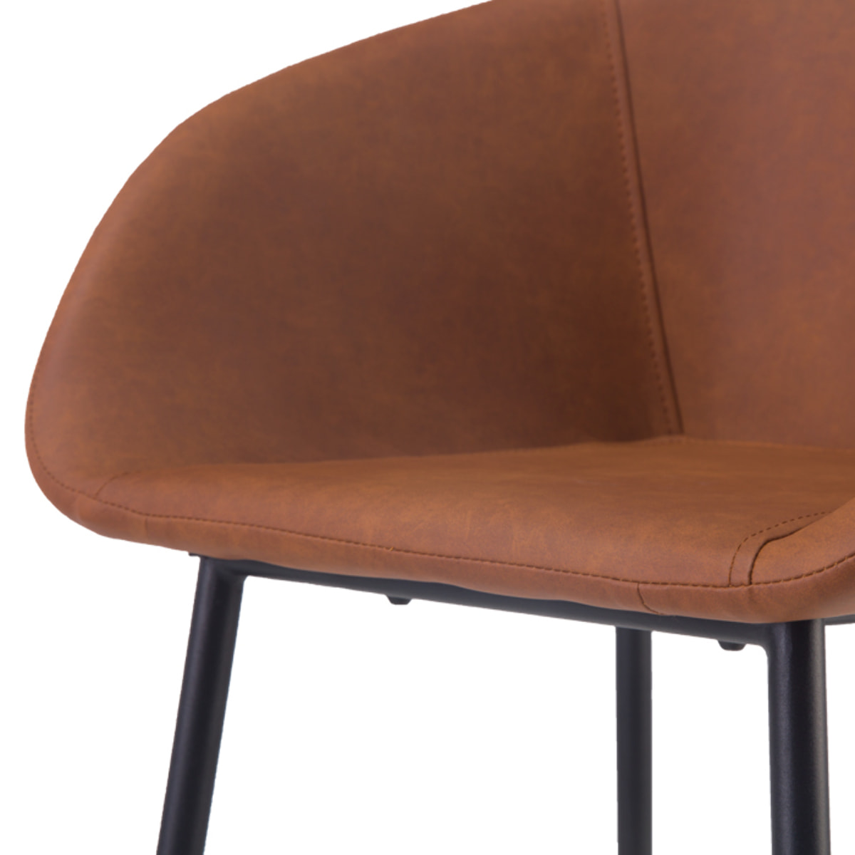 Lot de 2 chaises de bar 75 cm en cuir synthétique marron - Kalba