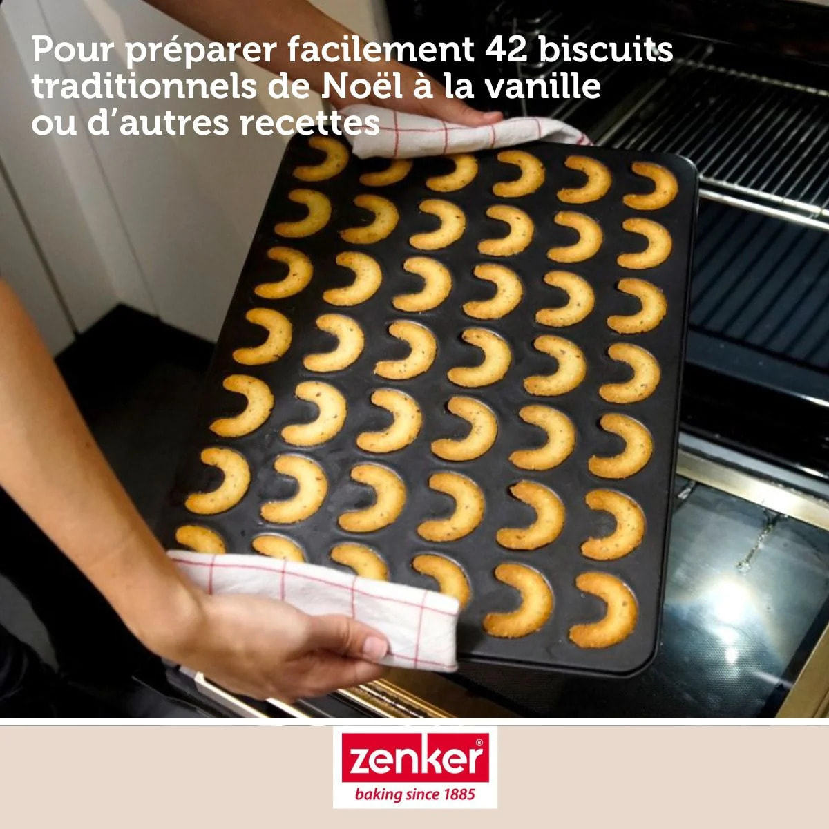 Moule pour vanille kipferl croissant vanille 42 x 32 cm Zenker Special Creative