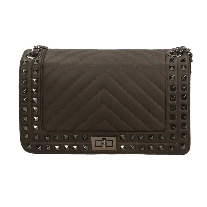 Borsa a tracolla da donna In Vera pelle Made in Italy 27x17x8 cm