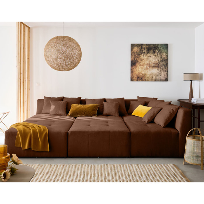 Amalfi - pouf modulable - en tissu - Terracotta