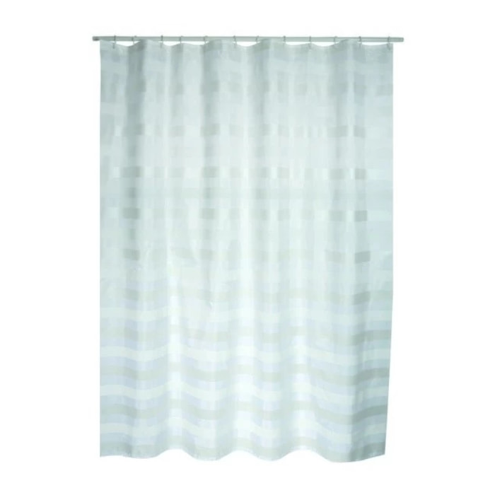 Rideau de douche Polyester AMALFI 180x200cm QUALITE PREMIUM Blanc - Anneaux inclus MSV